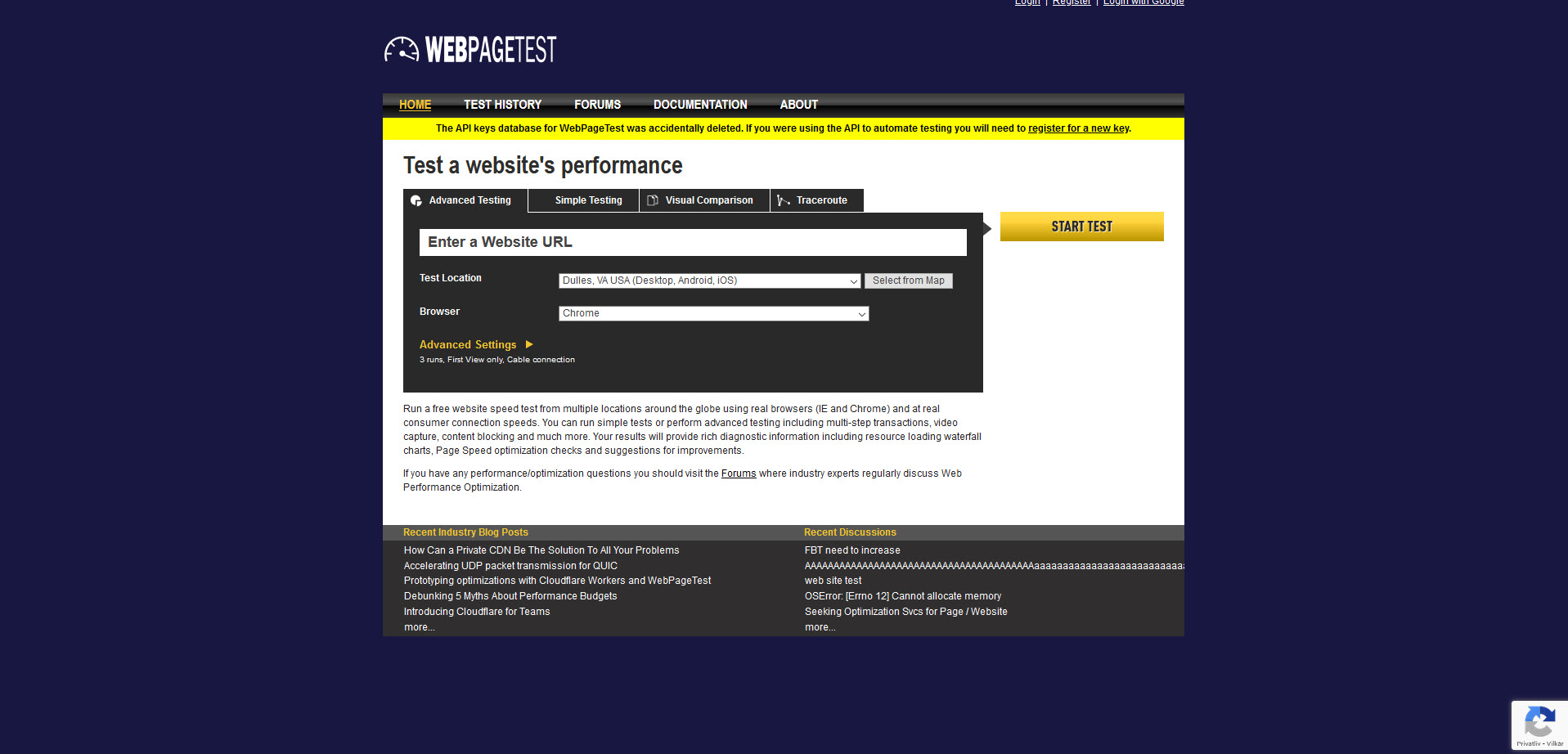 webpagetest